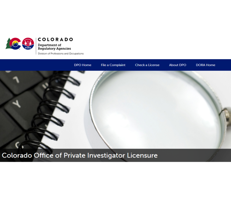 A screenshot of Colorado's Department of Regulatory Agency's webiste.